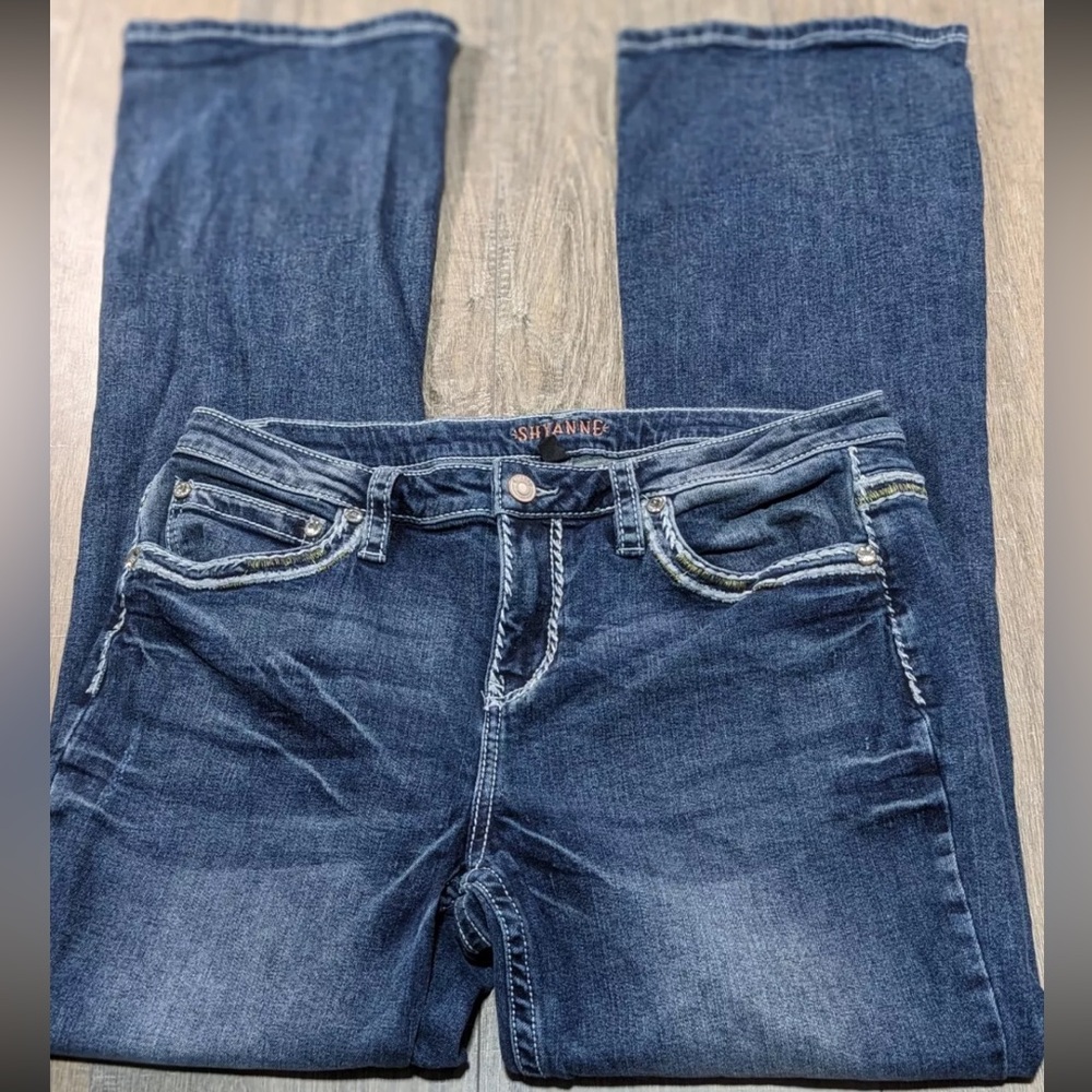 Shyanne Jeans Womens 34W 34L Blue Mid Rise Bootcut Cowgirl Country Denim